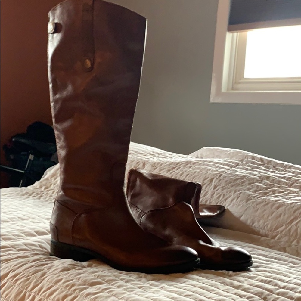 LEATHER BROWN TO YOUR KNEE BOOTS